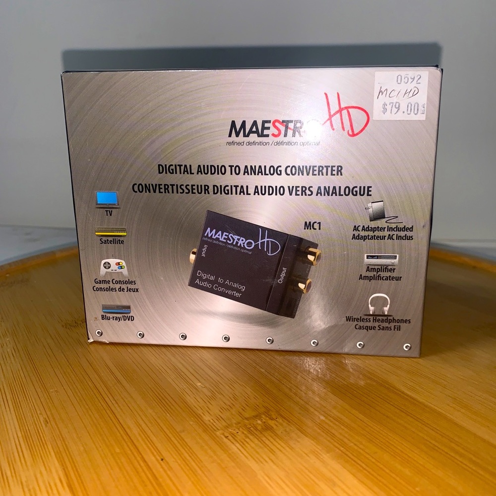 Maestro HD MC1 Digital Audio To Analog Converter A/V w/ AC Adapter